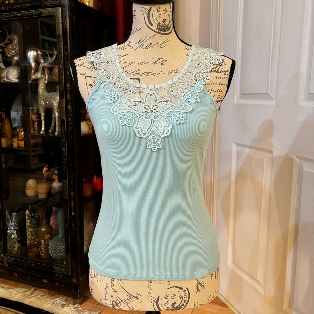 Chic Me Lace Collared Tank Top